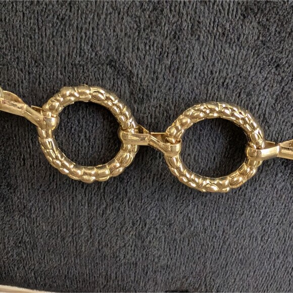 Elegant Vintage Rhinestone And Gold Tone Chain Belt, 44\